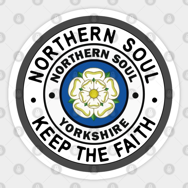 Northern Soul Yorkshire, Manchester, Blackpool, Stoke, Wigan Sticker by Surfer Dave Designs